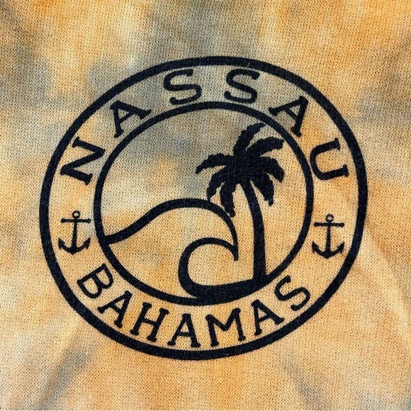 Nassau Bahamas Tie Dye Hoodie Sweatshirt Full Zip Ocean Wave Palm Tree Small - Picture 7 of 7